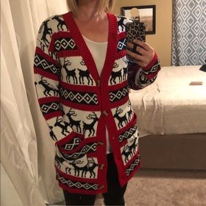 Christmas reindeer holiday cardigan
